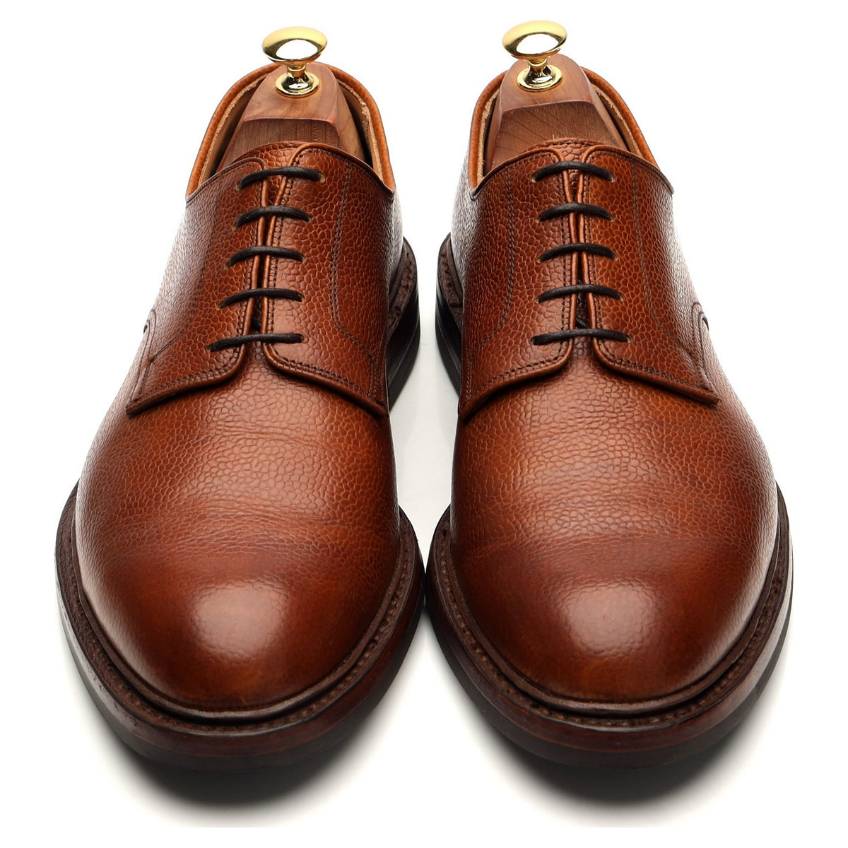 &#39;Grasmere&#39; Tan Brown Grain Leather Derby UK 10.5 E