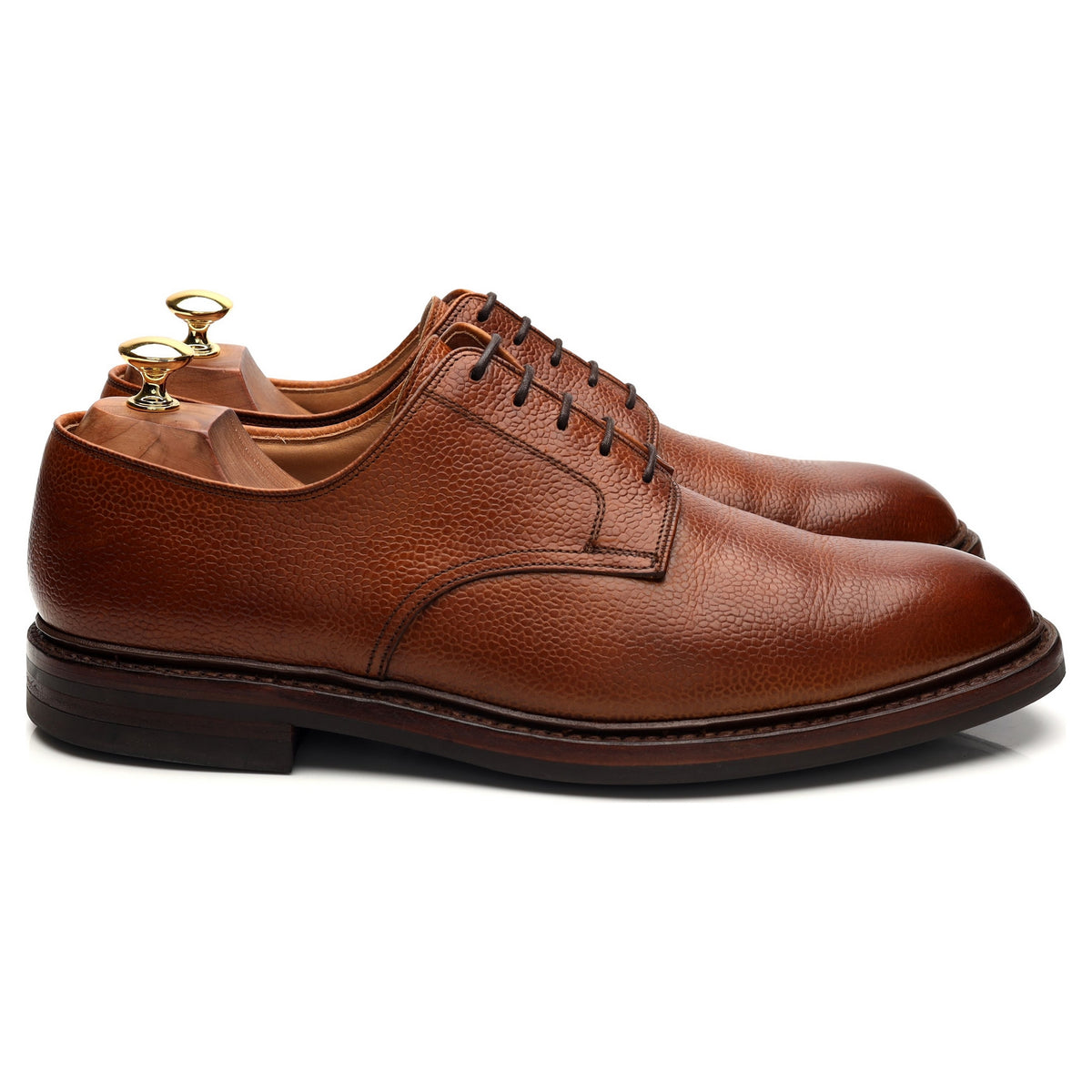 &#39;Grasmere&#39; Tan Brown Grain Leather Derby UK 10.5 E