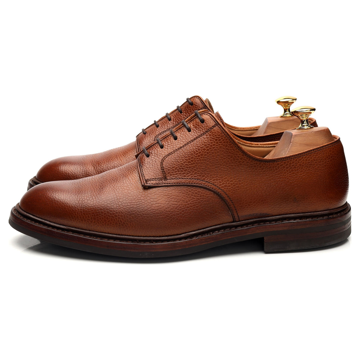 &#39;Grasmere&#39; Tan Brown Grain Leather Derby UK 10.5 E