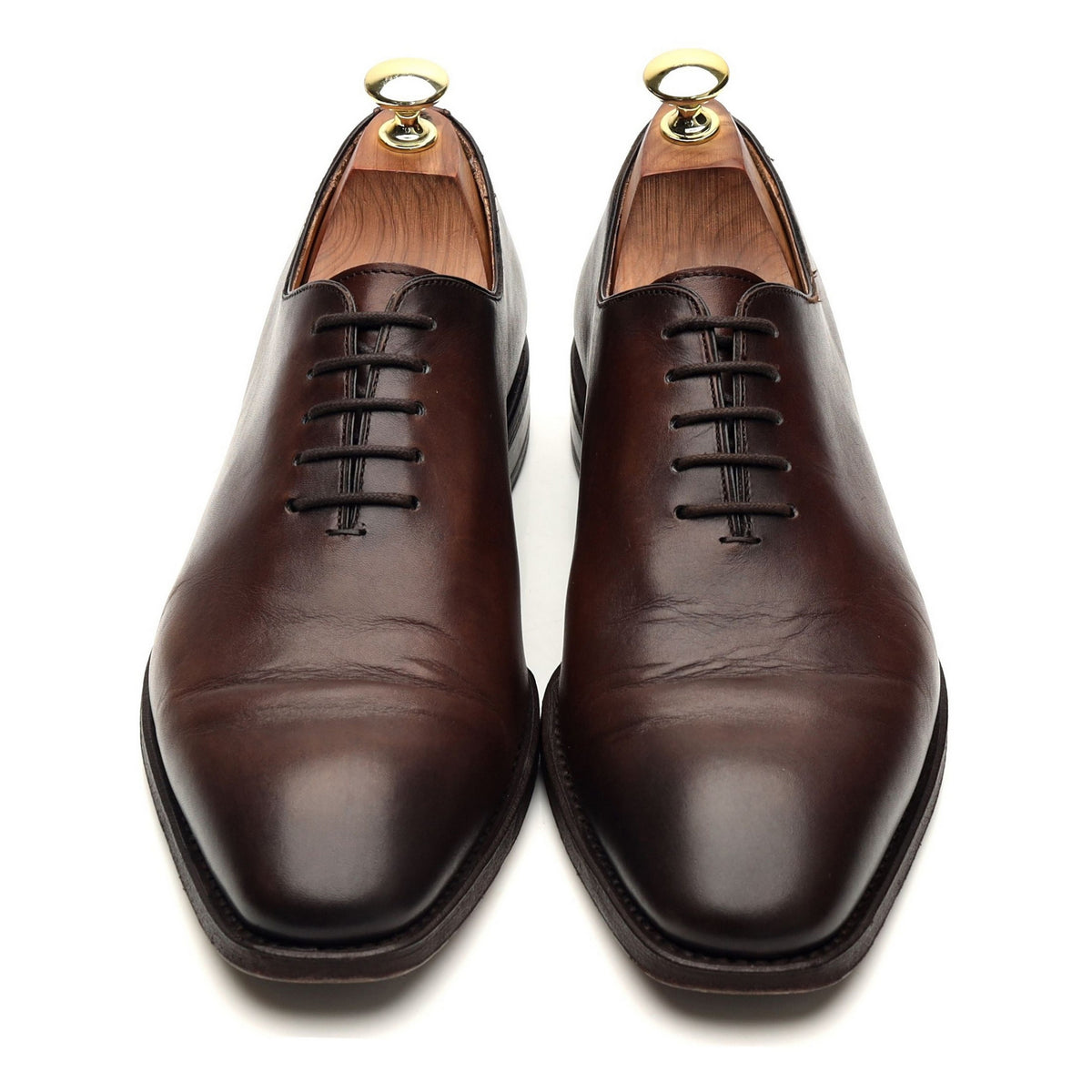 &#39;5216&#39; Dark Brown Leather Wholecut Oxford UK 7
