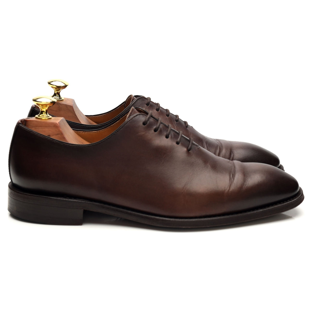 &#39;5216&#39; Dark Brown Leather Wholecut Oxford UK 7