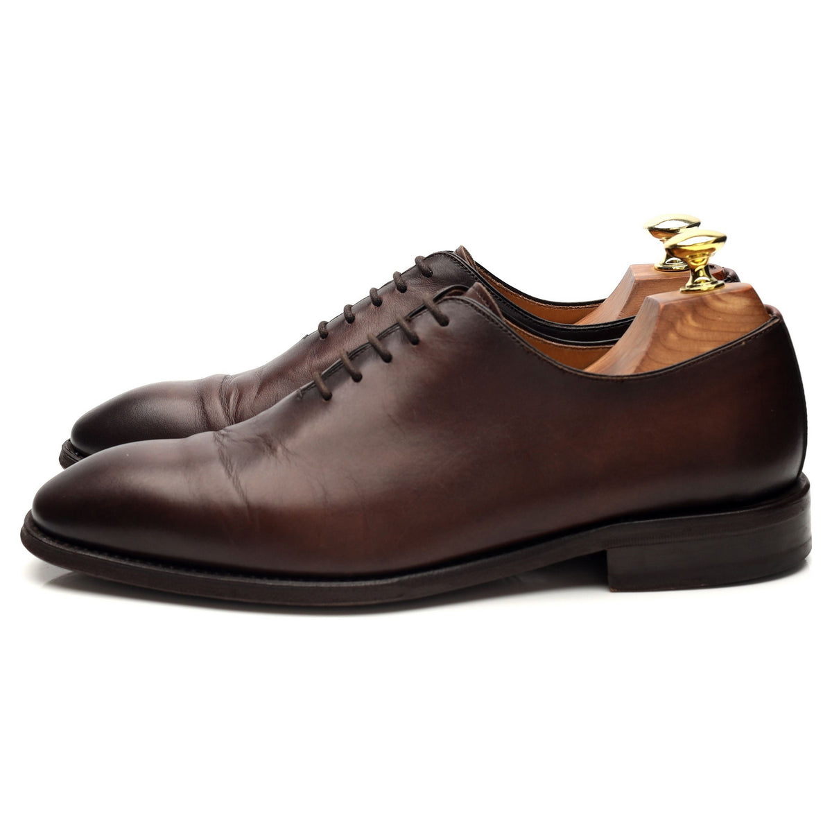 &#39;5216&#39; Dark Brown Leather Wholecut Oxford UK 7
