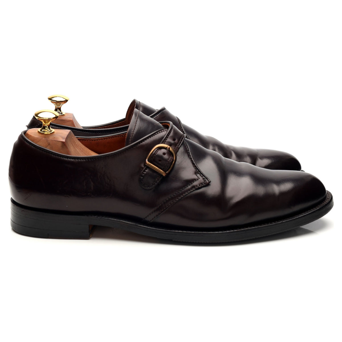 &#39;954&#39; Burgundy Cordovan Leather Monk Strap UK 10 US 11 D
