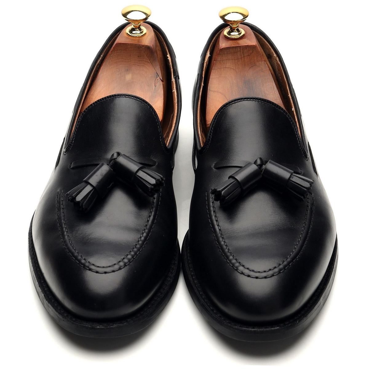&#39;Cavendish 2&#39; Black Leather Tassel Loafers UK 9.5 E