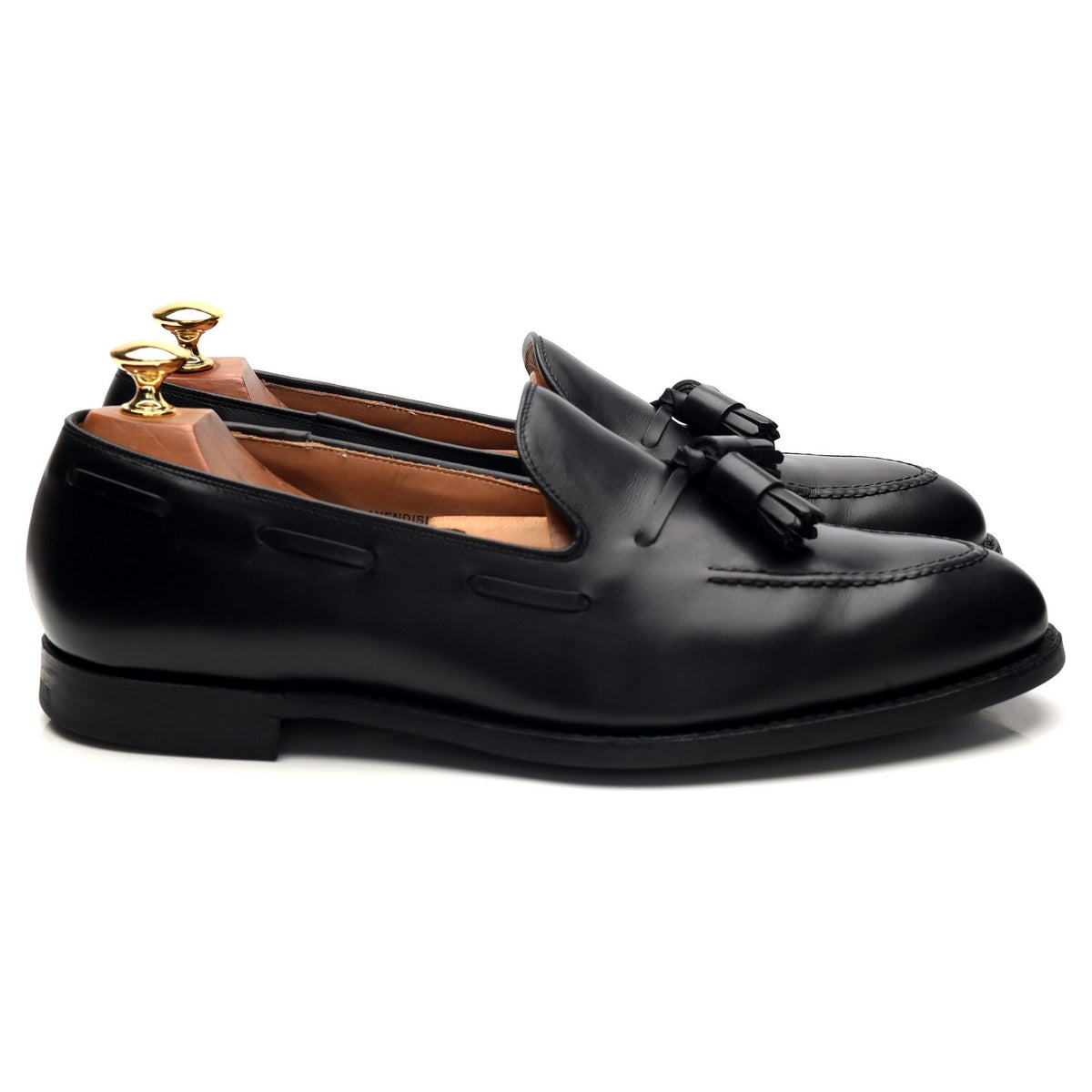 &#39;Cavendish 2&#39; Black Leather Tassel Loafers UK 9.5 E