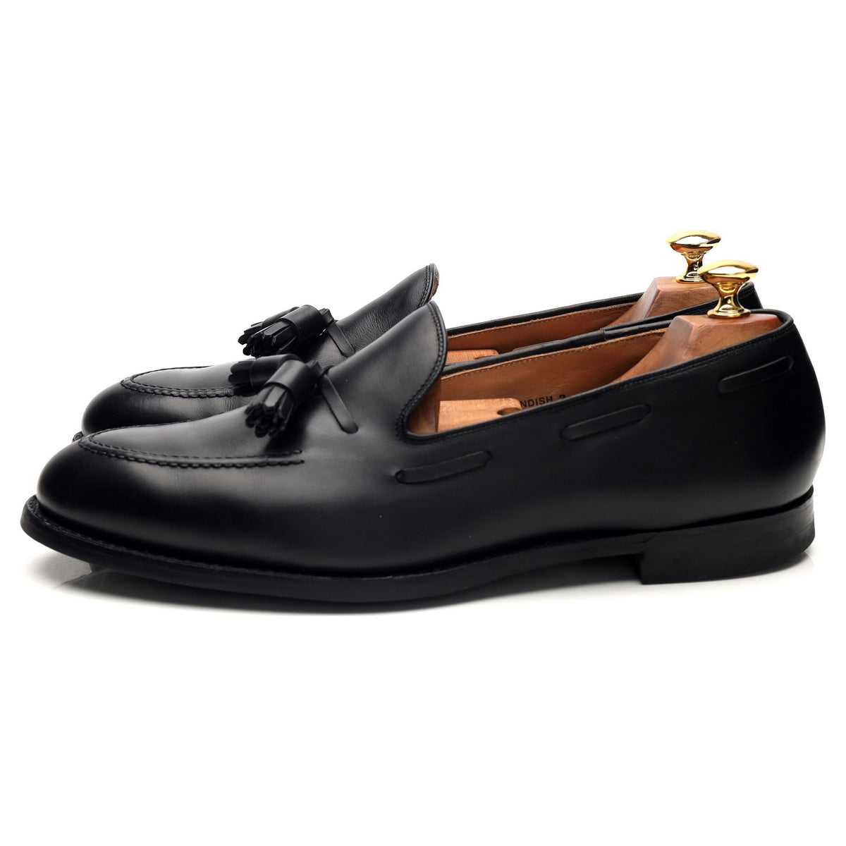&#39;Cavendish 2&#39; Black Leather Tassel Loafers UK 9.5 E