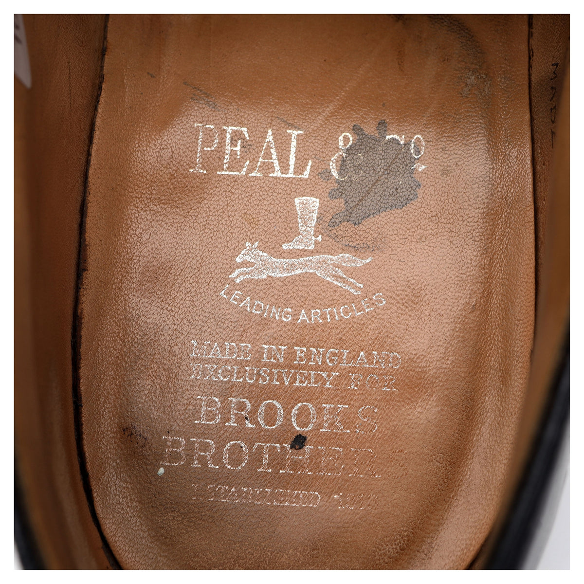 Peal &amp; Co Black Leather Apron Derby UK 10 US 11 D