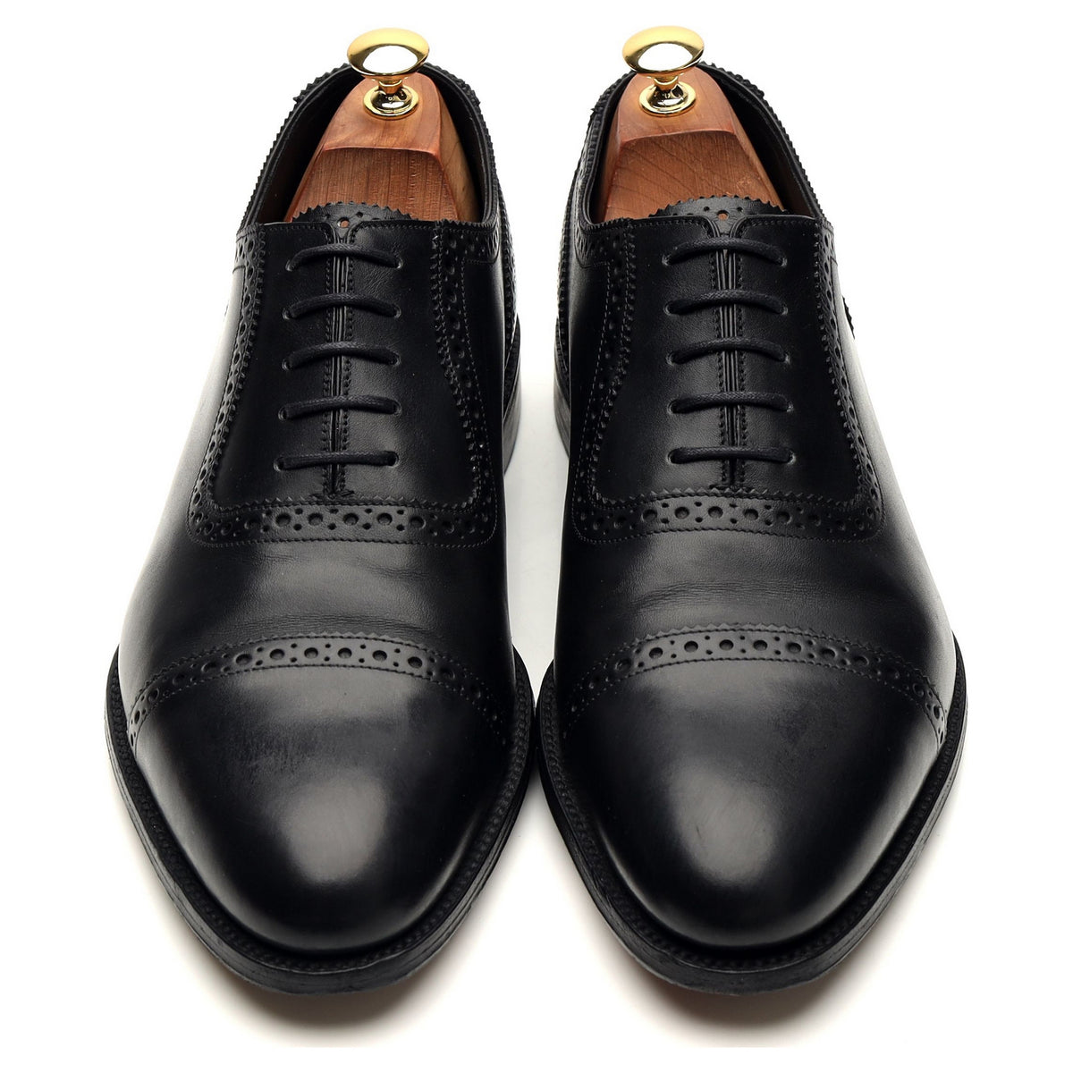 1880 Export Grade &#39;Trinity&#39; Black Leather Oxford Brogues UK 10 F
