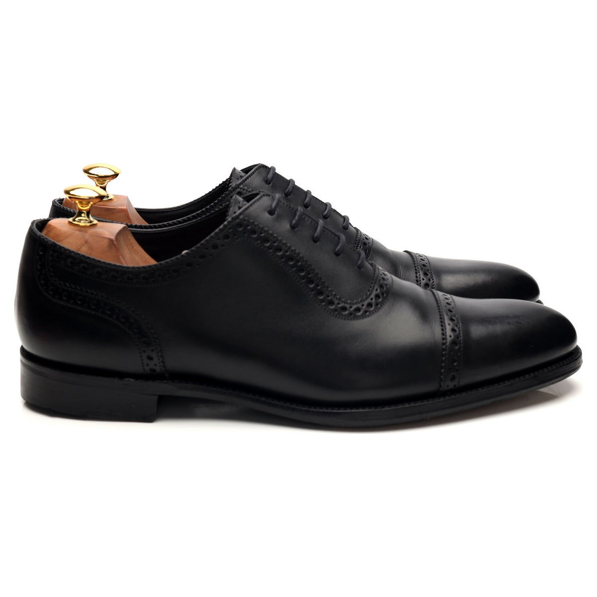 1880 Export Grade &#39;Trinity&#39; Black Leather Oxford Brogues UK 10 F