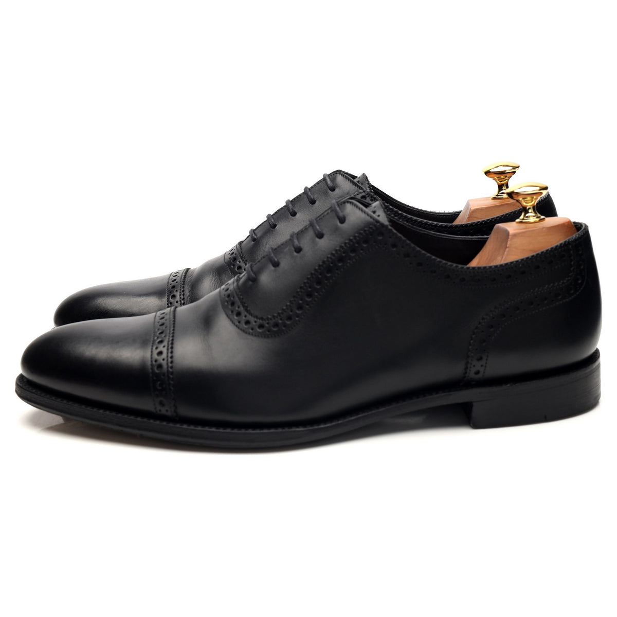 1880 Export Grade &#39;Trinity&#39; Black Leather Oxford Brogues UK 10 F