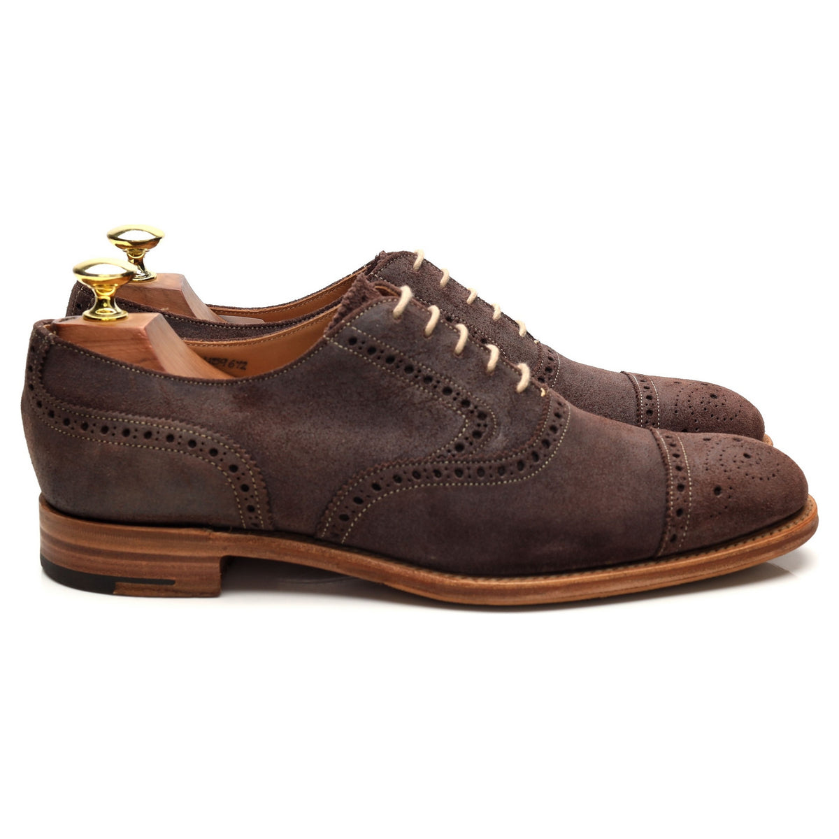 &#39;Sidney&#39; Brown Suede Unlined Oxford Brogues UK 7 F