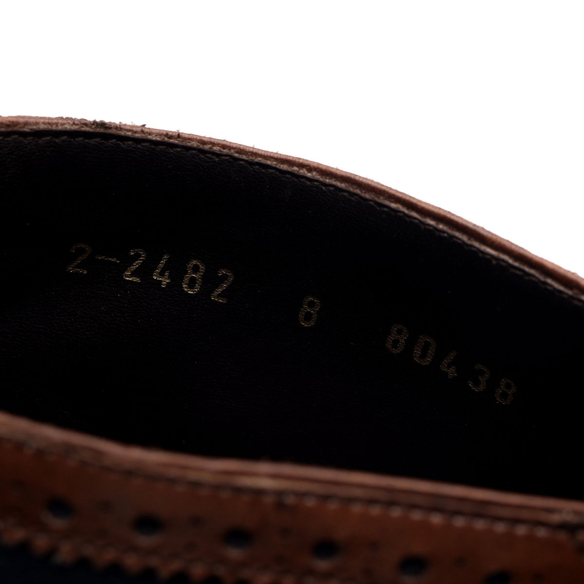 &#39;80438&#39; Brown Leather Navy Blue Suede Brogue Boots UK 8