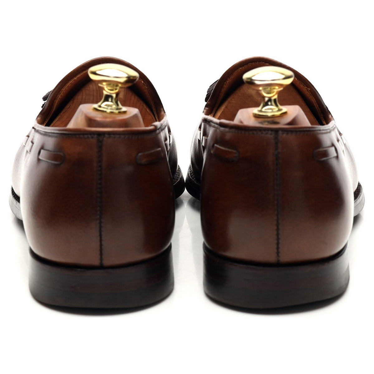 &#39;Cavendish 2&#39; Brown Grain Leather Tassel Loafers UK 7 E