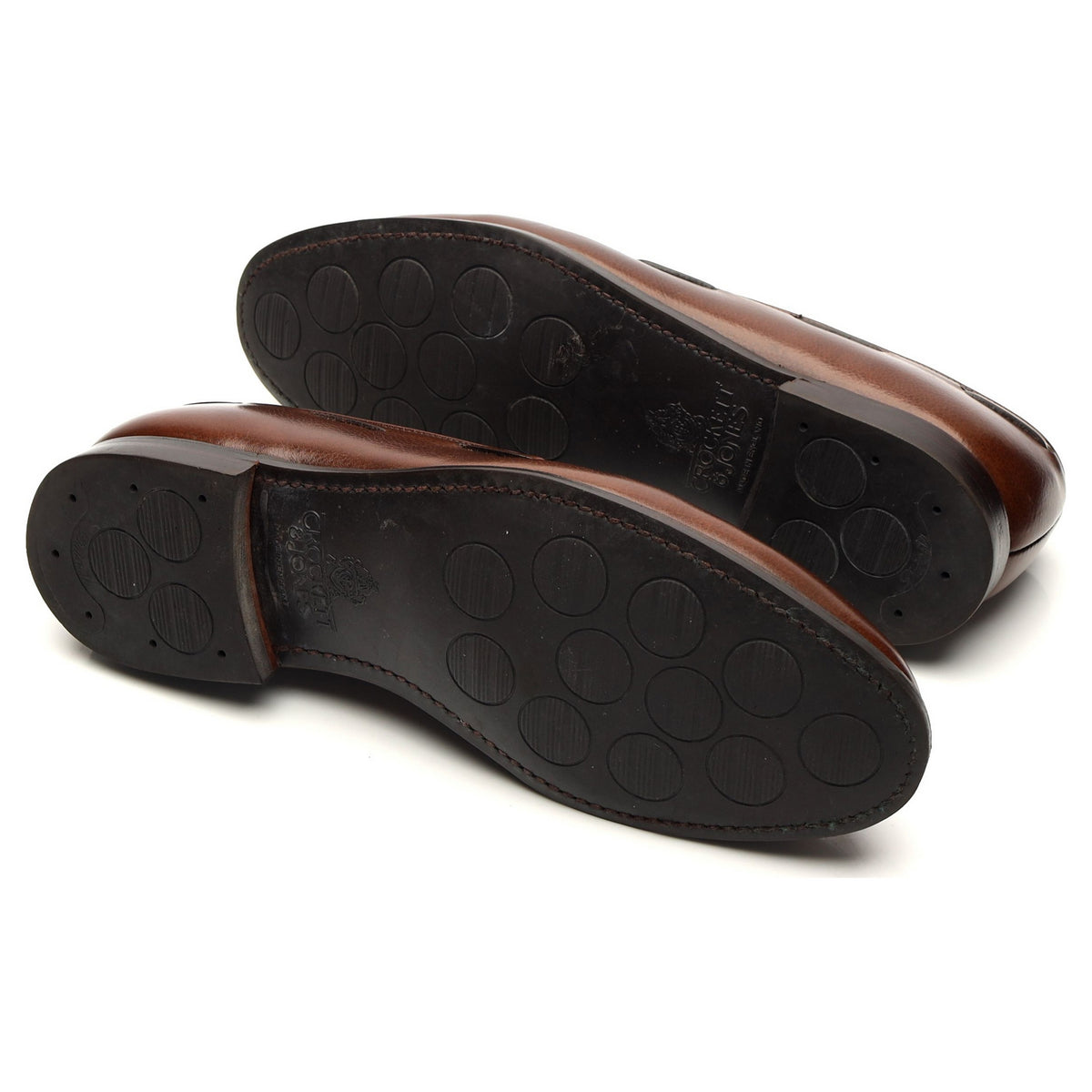 &#39;Cavendish 2&#39; Brown Grain Leather Tassel Loafers UK 7 E
