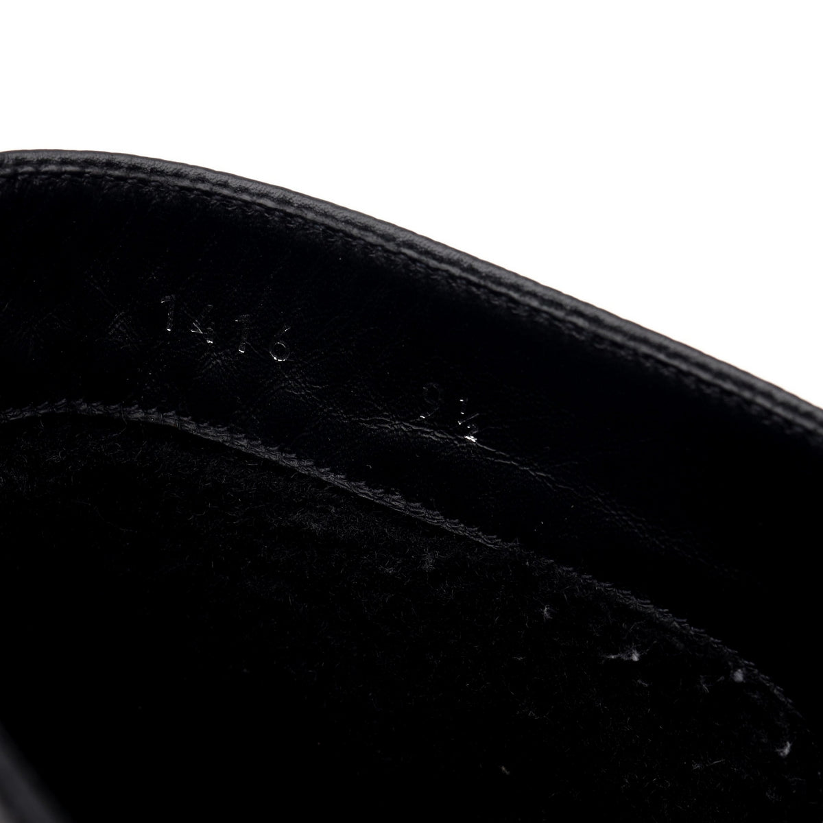 &#39;1416&#39; Black Grain Leather Boots UK 9.5