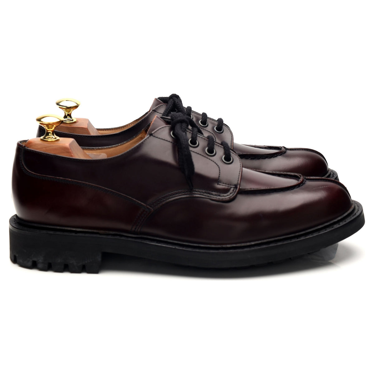 &#39;Elland&#39; Burgundy Cordovan Leather Split Toe Derby UK 8.5 G