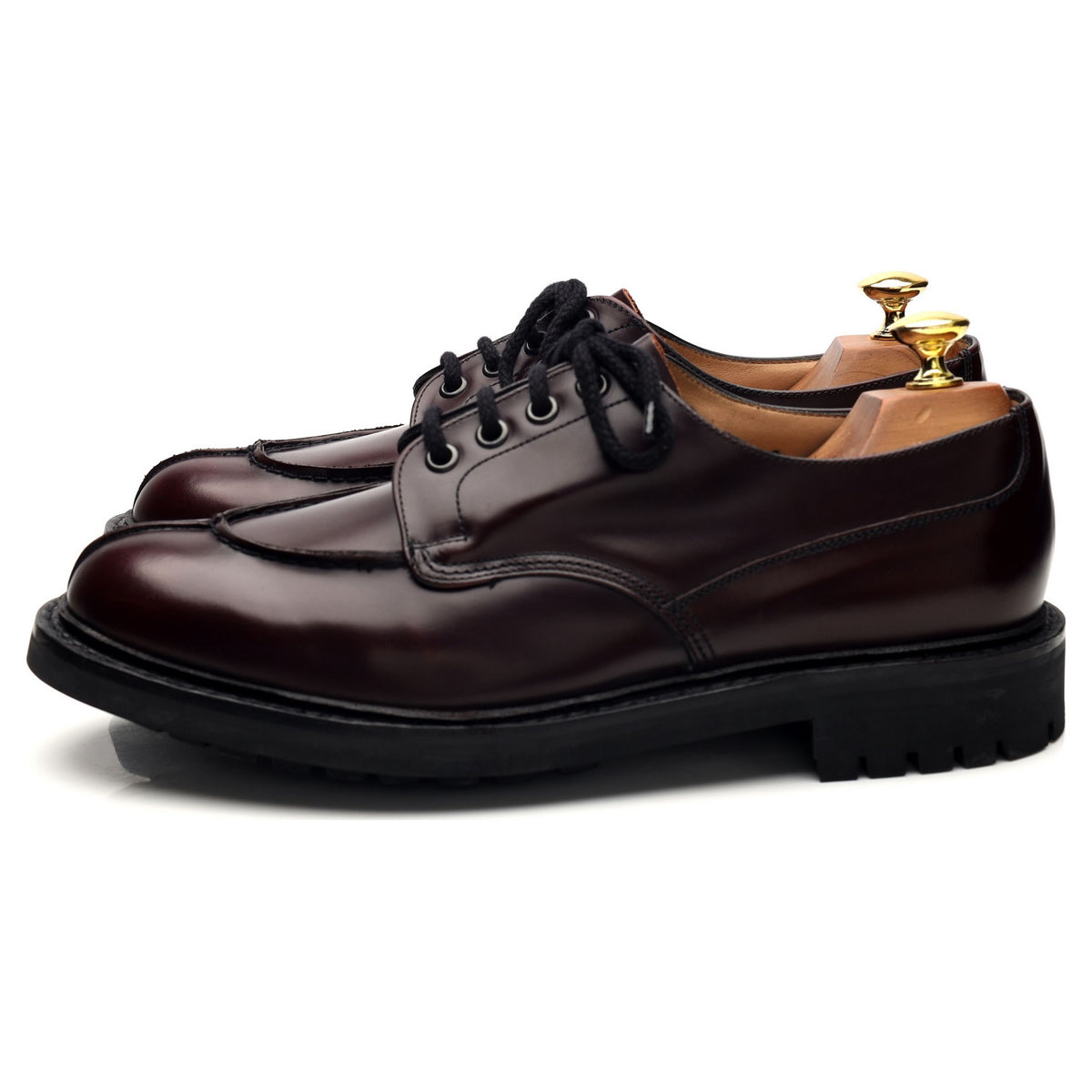 &#39;Elland&#39; Burgundy Cordovan Leather Split Toe Derby UK 8.5 G