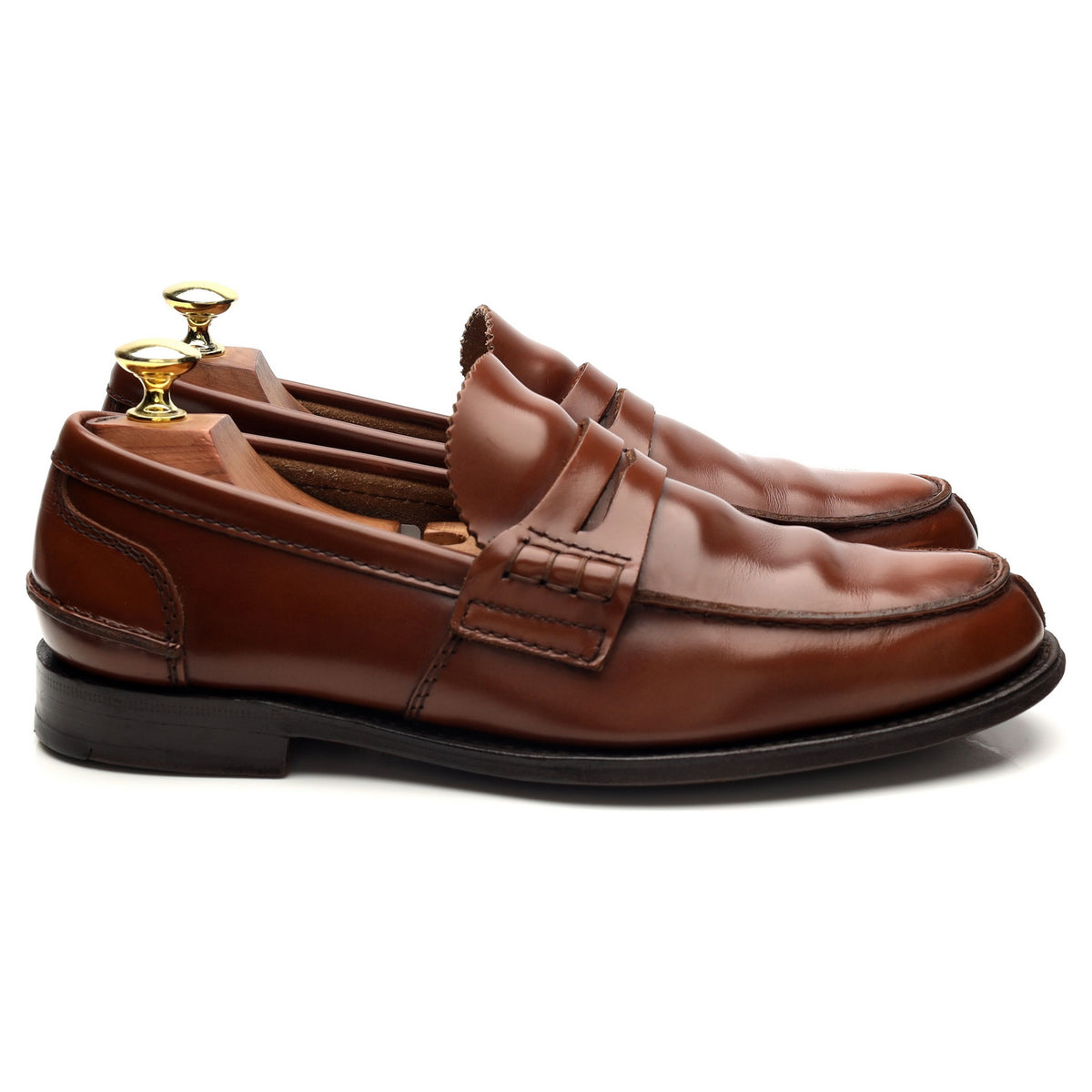 &#39;Tunbridge&#39; Brown Leather Loafers UK 7.5 F