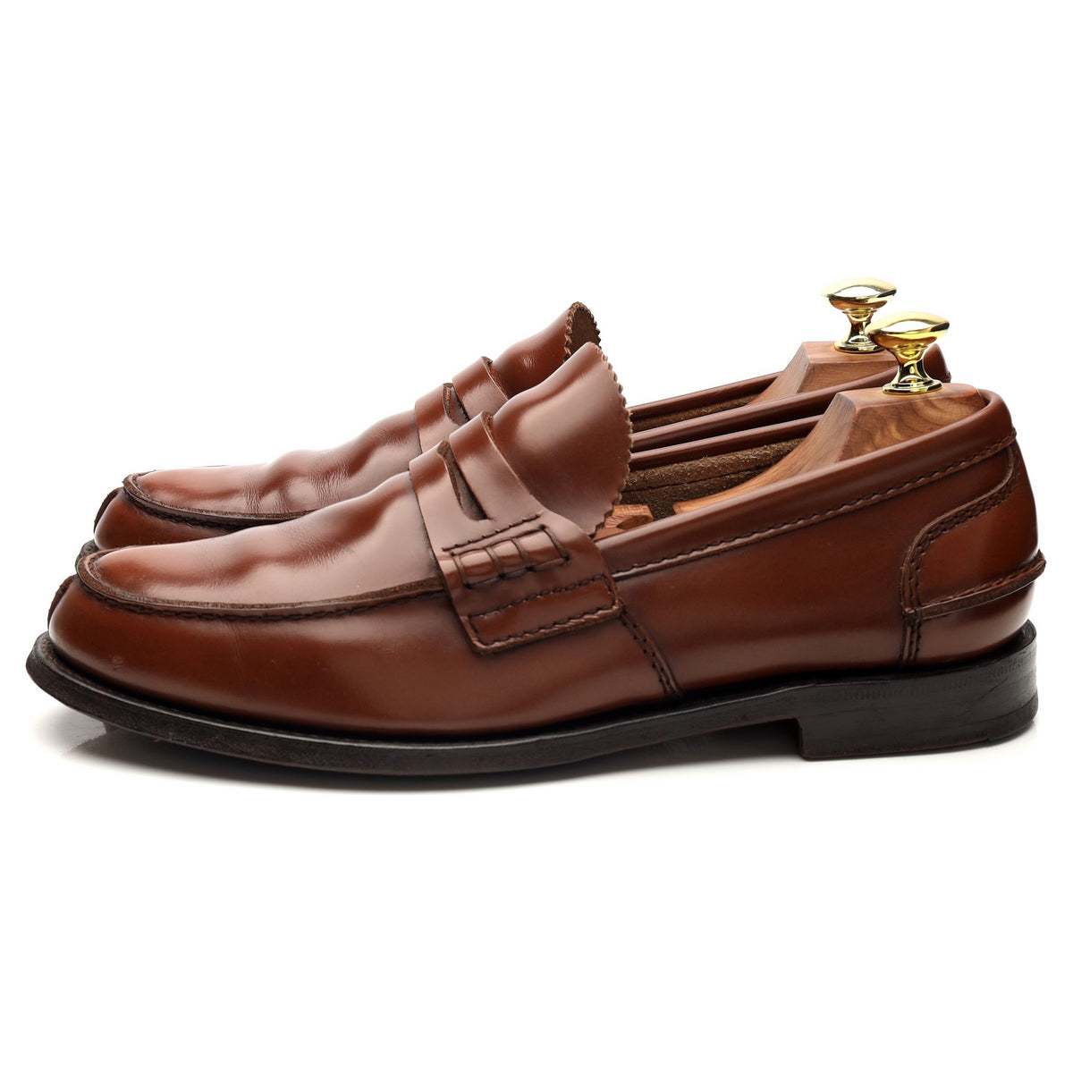 &#39;Tunbridge&#39; Brown Leather Loafers UK 7.5 F