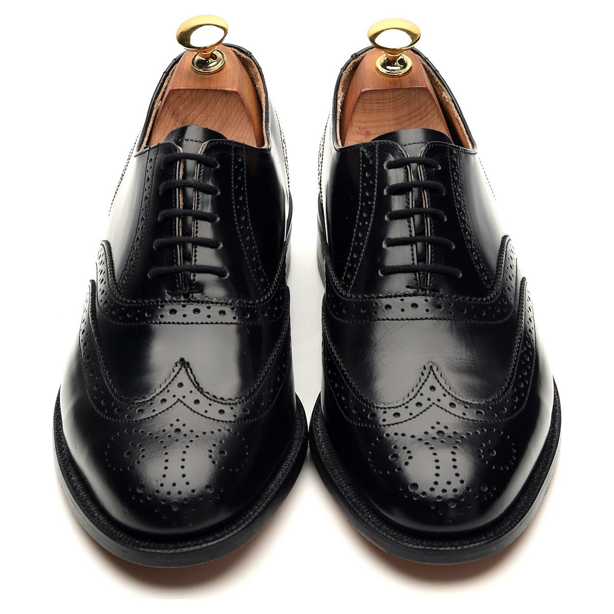 &#39;Albert&#39; Black Leather Oxford Brogues UK 6 G