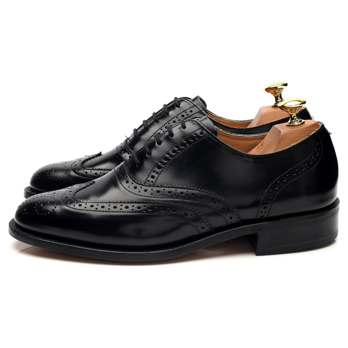 &#39;Albert&#39; Black Leather Oxford Brogues UK 6 G
