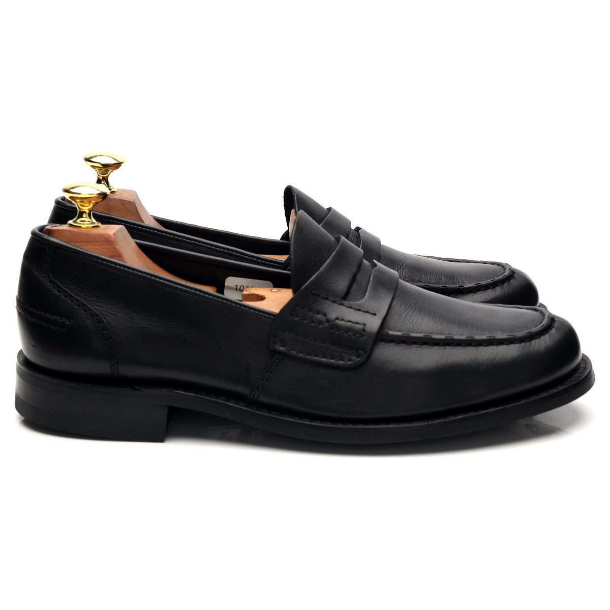 Black Leather Loafers UK 8 F