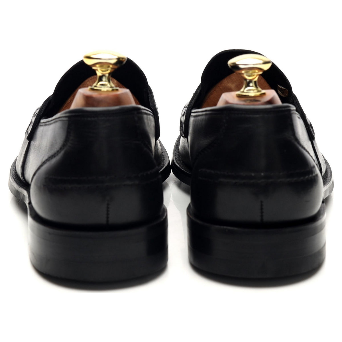 Black Leather Loafers UK 8 F