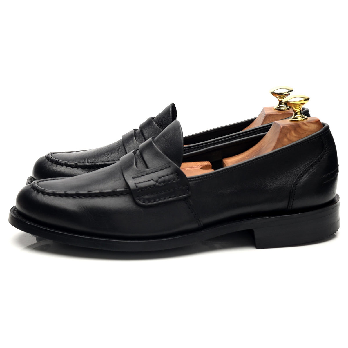 Black Leather Loafers UK 8 F