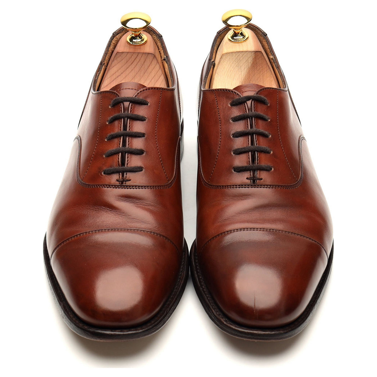&#39;Oborne&#39; Tan Brown Leather Oxford UK 7.5 F