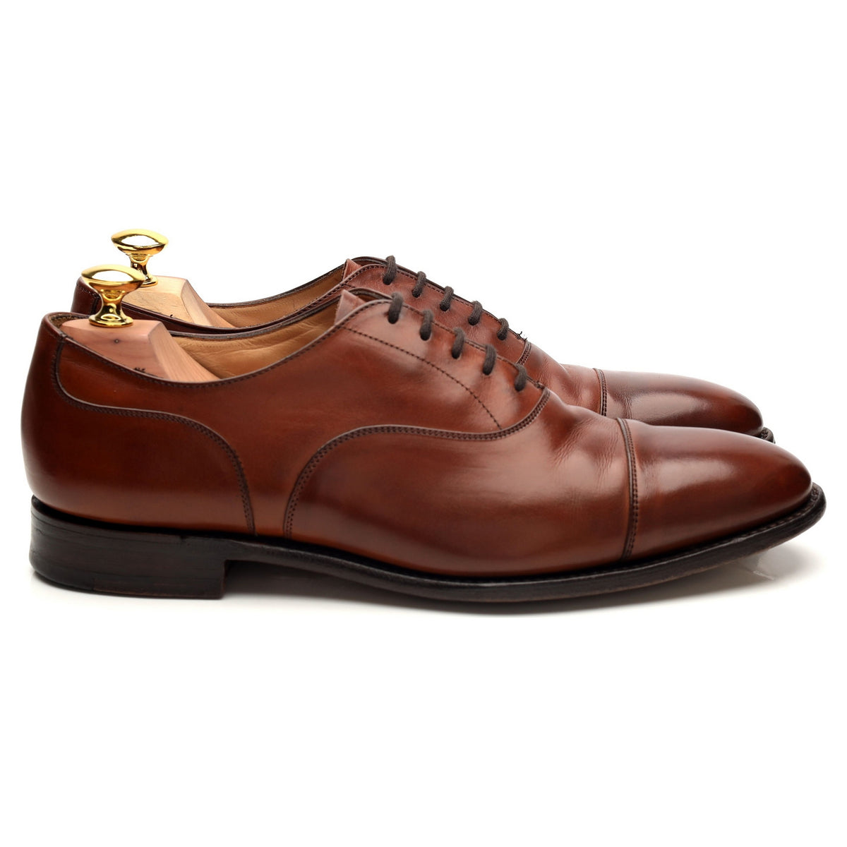 &#39;Oborne&#39; Tan Brown Leather Oxford UK 7.5 F
