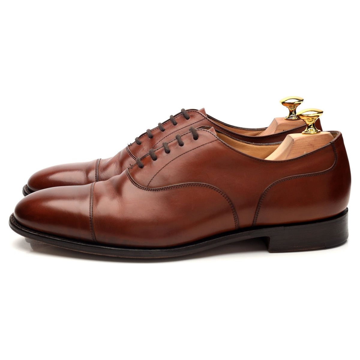 &#39;Oborne&#39; Tan Brown Leather Oxford UK 7.5 F