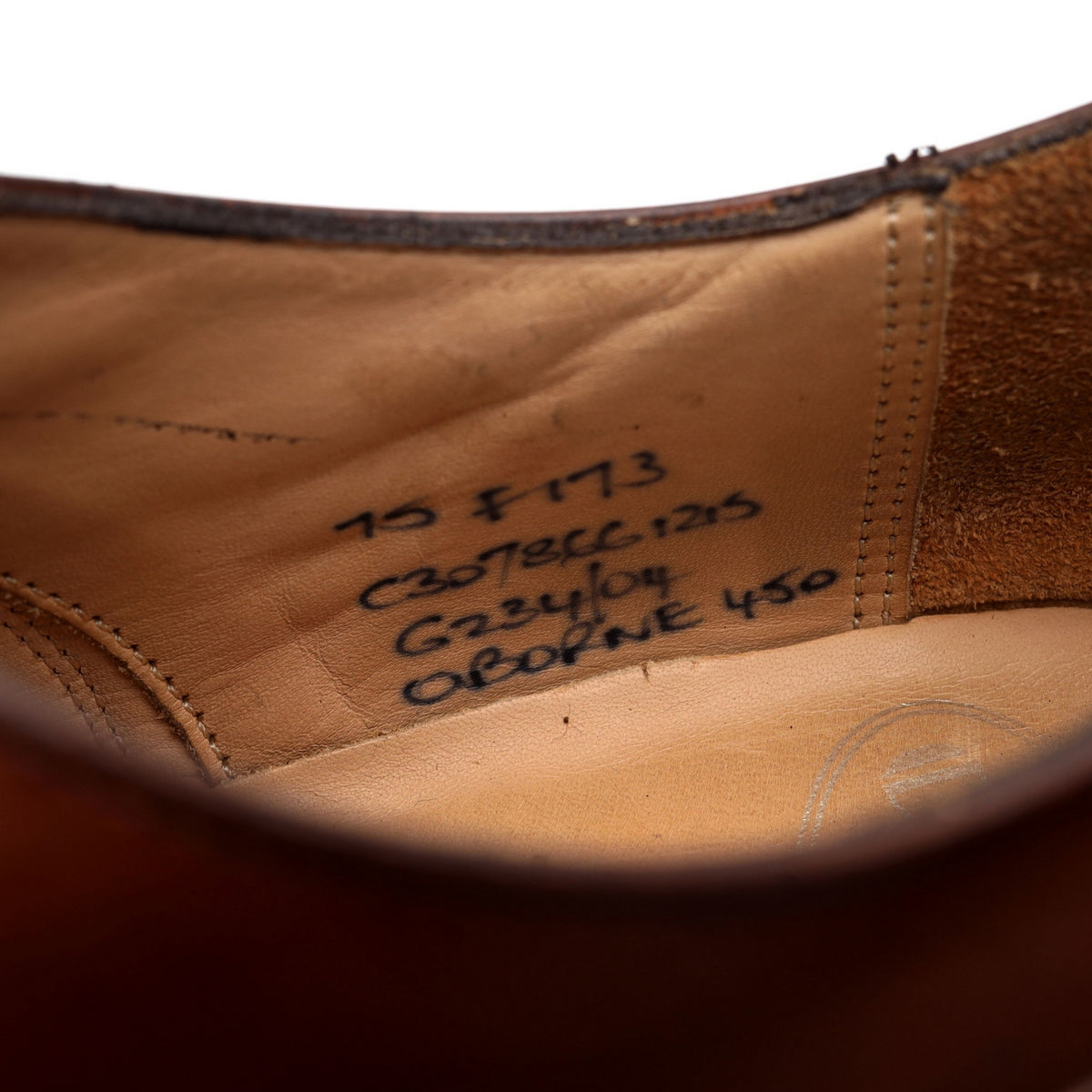 &#39;Oborne&#39; Tan Brown Leather Oxford UK 7.5 F