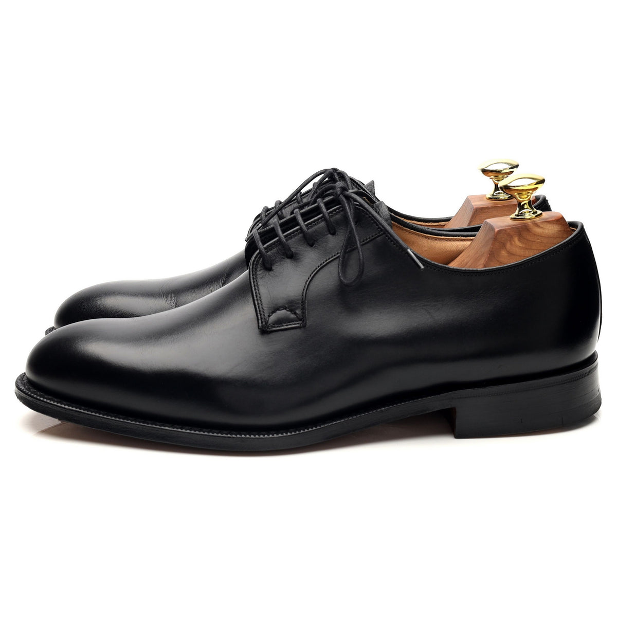 &#39;Stratton&#39; Black Leather Derby UK 7.5 G