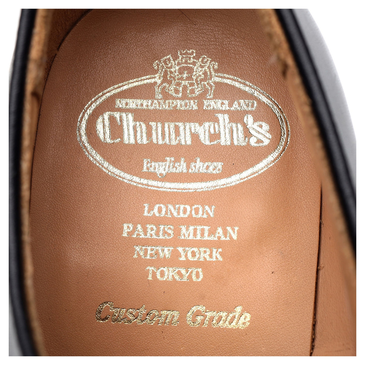 &#39;Stratton&#39; Black Leather Derby UK 7.5 G