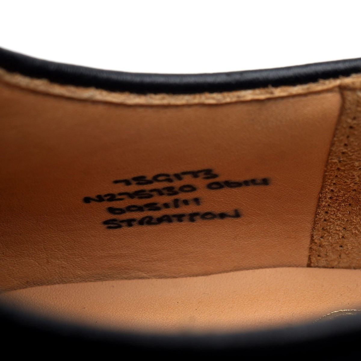 &#39;Stratton&#39; Black Leather Derby UK 7.5 G