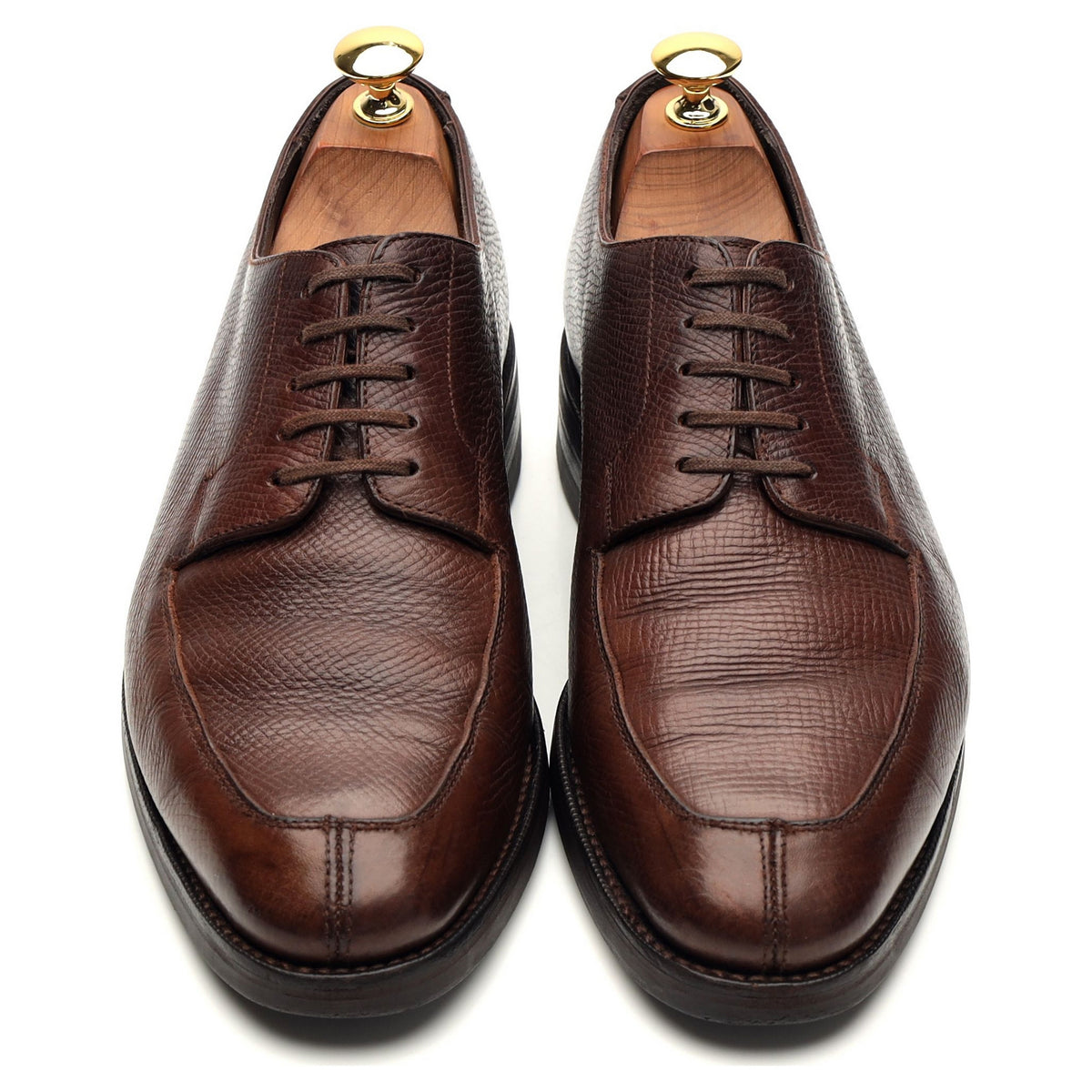 Brown Grain Leather Split Toe Derby UK 6.5