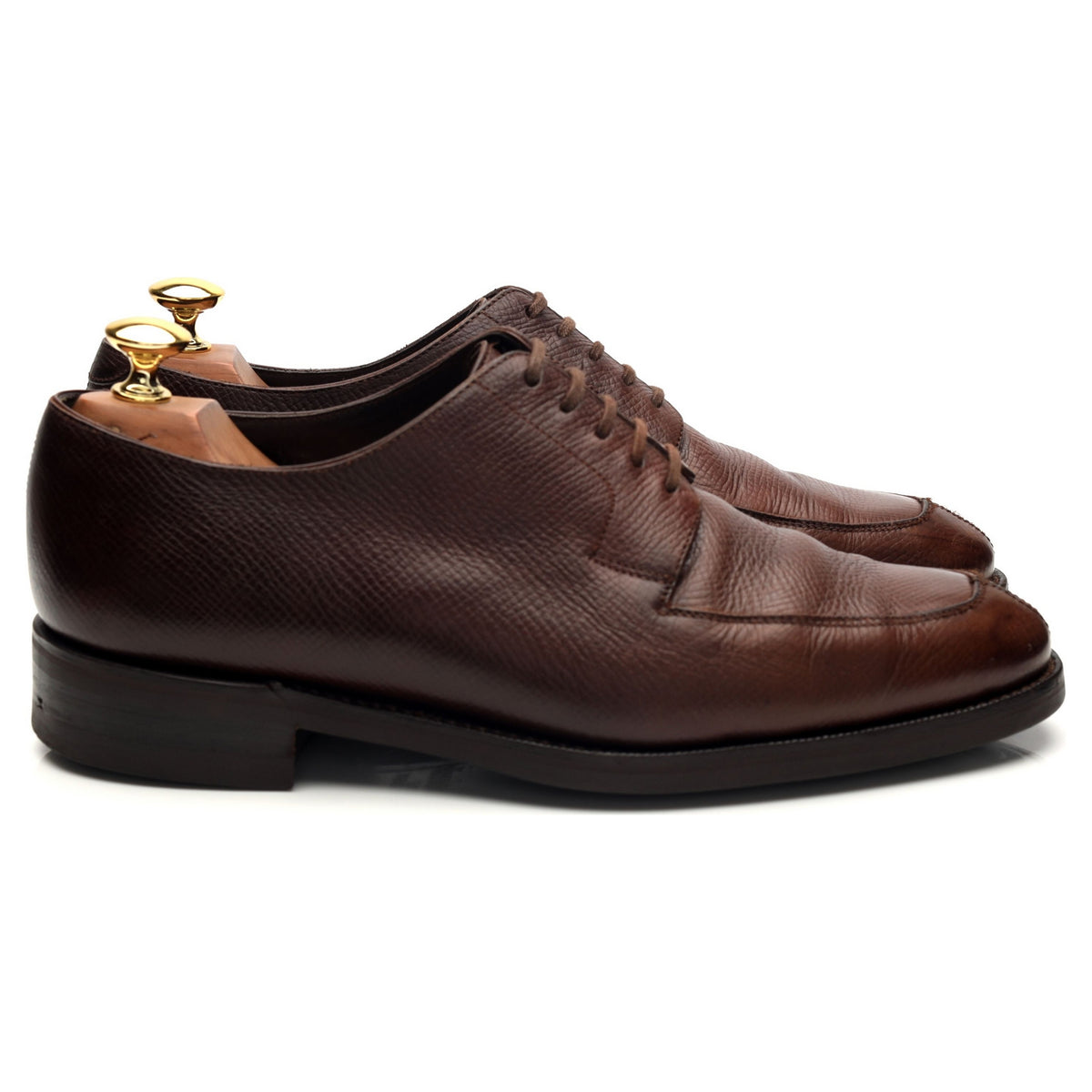 Brown Grain Leather Split Toe Derby UK 6.5