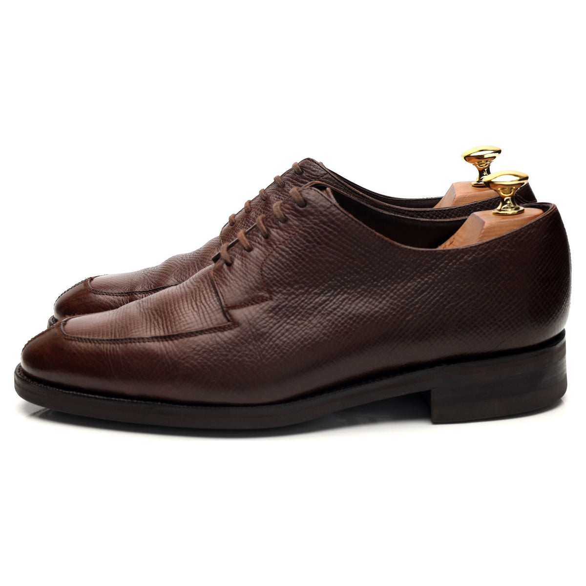Brown Grain Leather Split Toe Derby UK 6.5