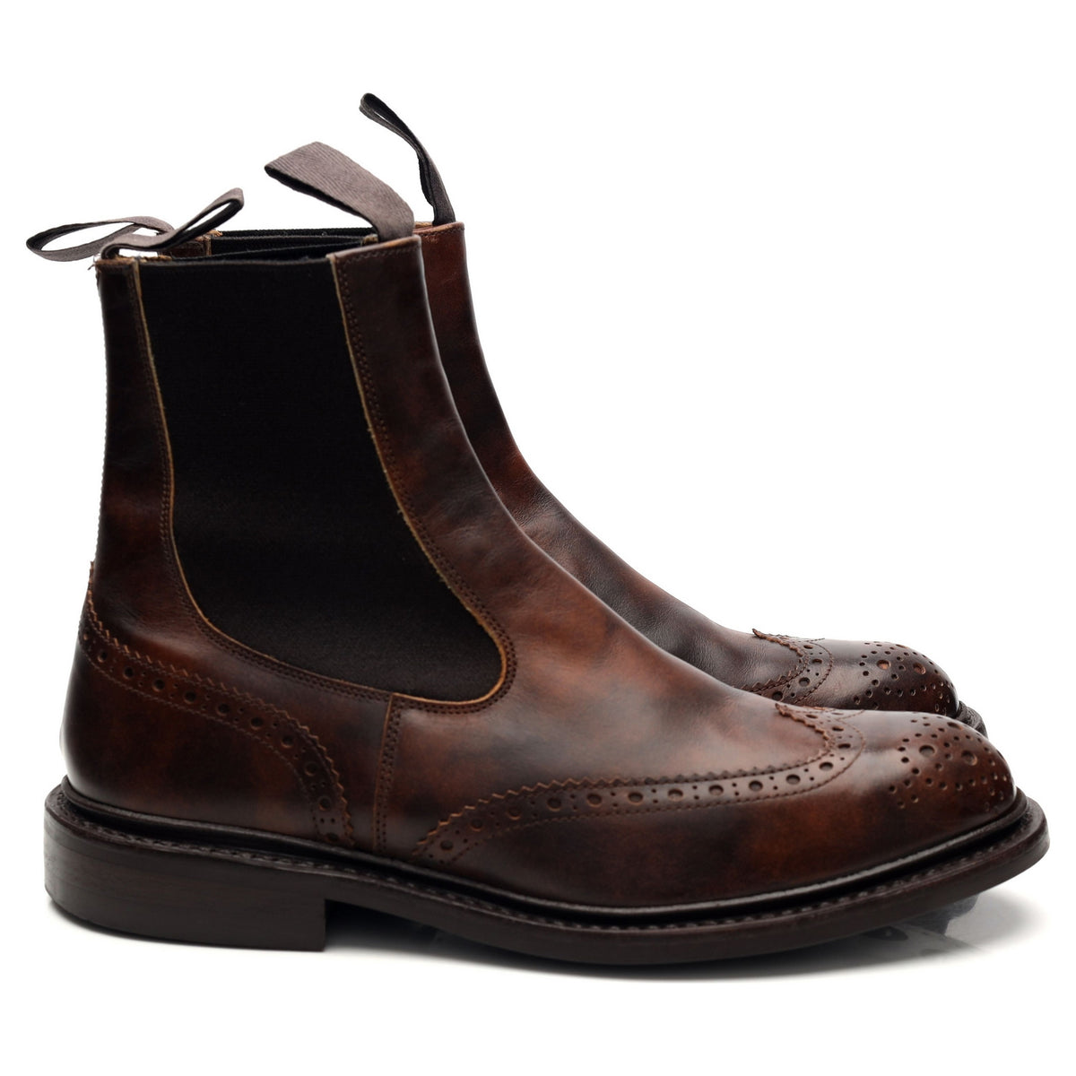 &#39;Henry&#39; Dark Brown Museum Leather Chelsea Boots UK 6.5