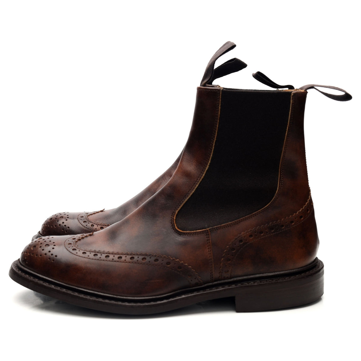 &#39;Henry&#39; Dark Brown Museum Leather Chelsea Boots UK 6.5