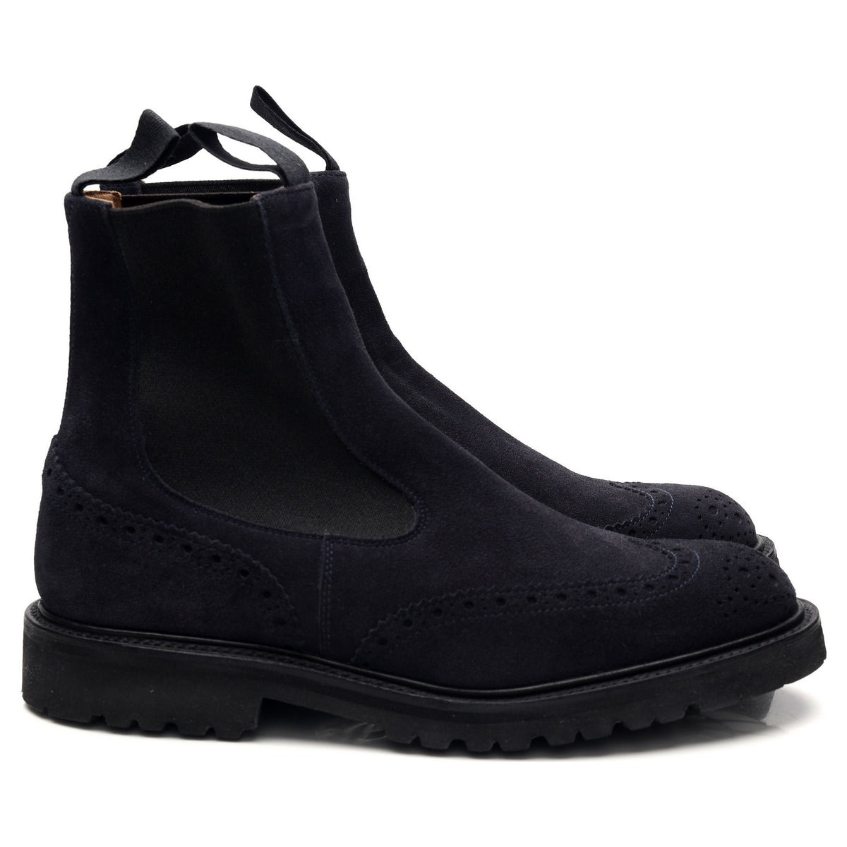 &#39;Henry&#39; Navy Blue Suede Chelsea Boots UK 6.5