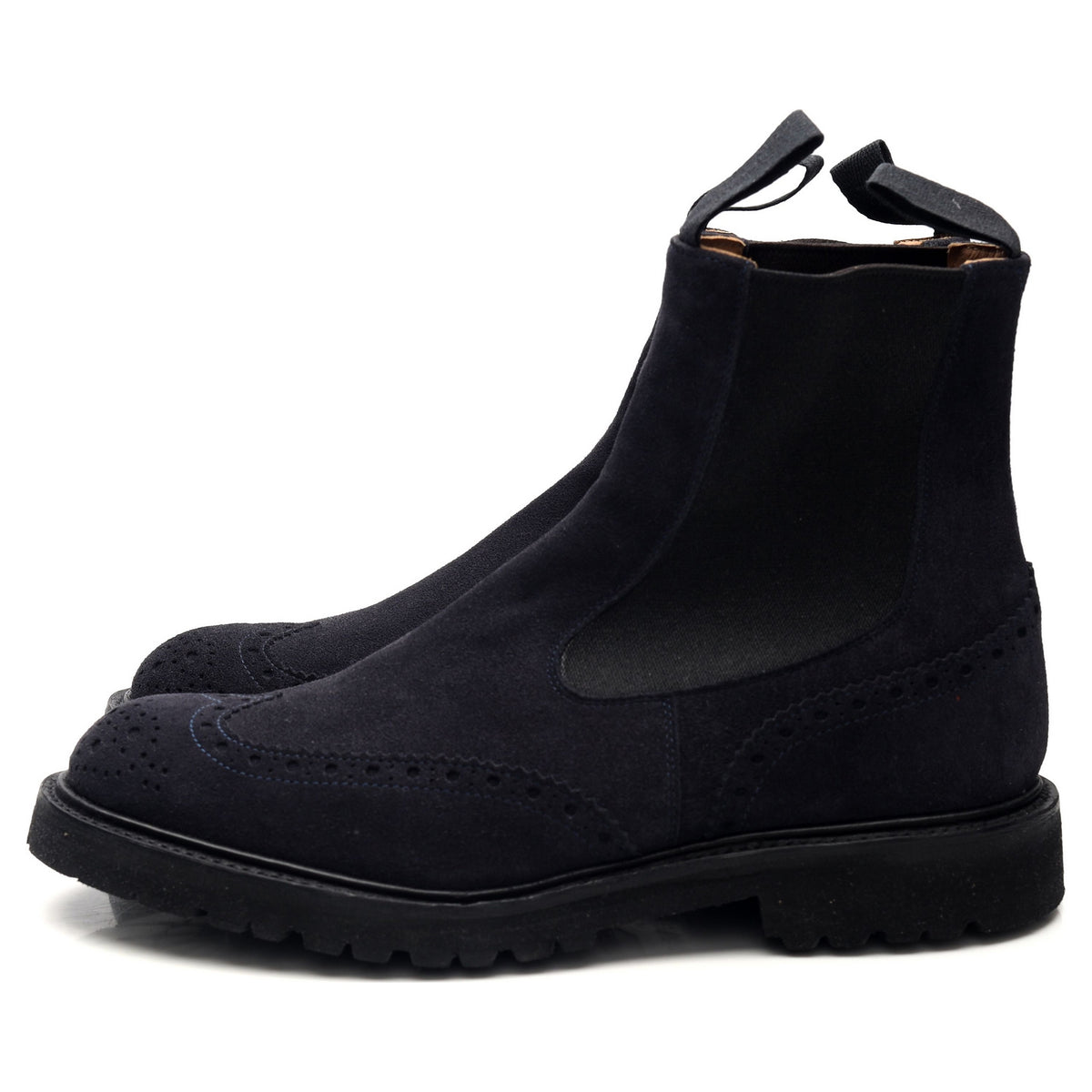 &#39;Henry&#39; Navy Blue Suede Chelsea Boots UK 6.5