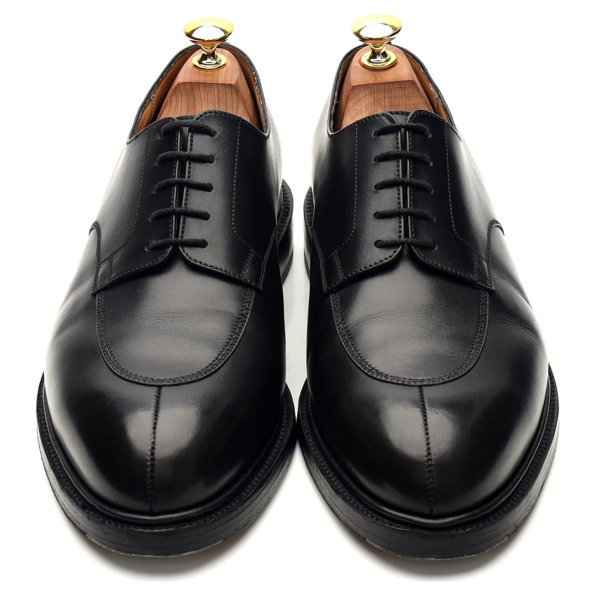 &#39;Half-Hunt&#39; Black Leather Split Toe Derby 8 E UK 8.5