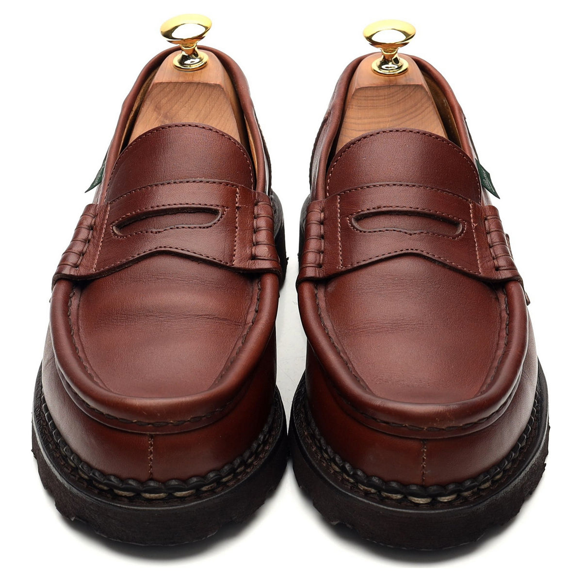 &#39;Reims&#39; Tan Brown Leather Loafers UK 6.5