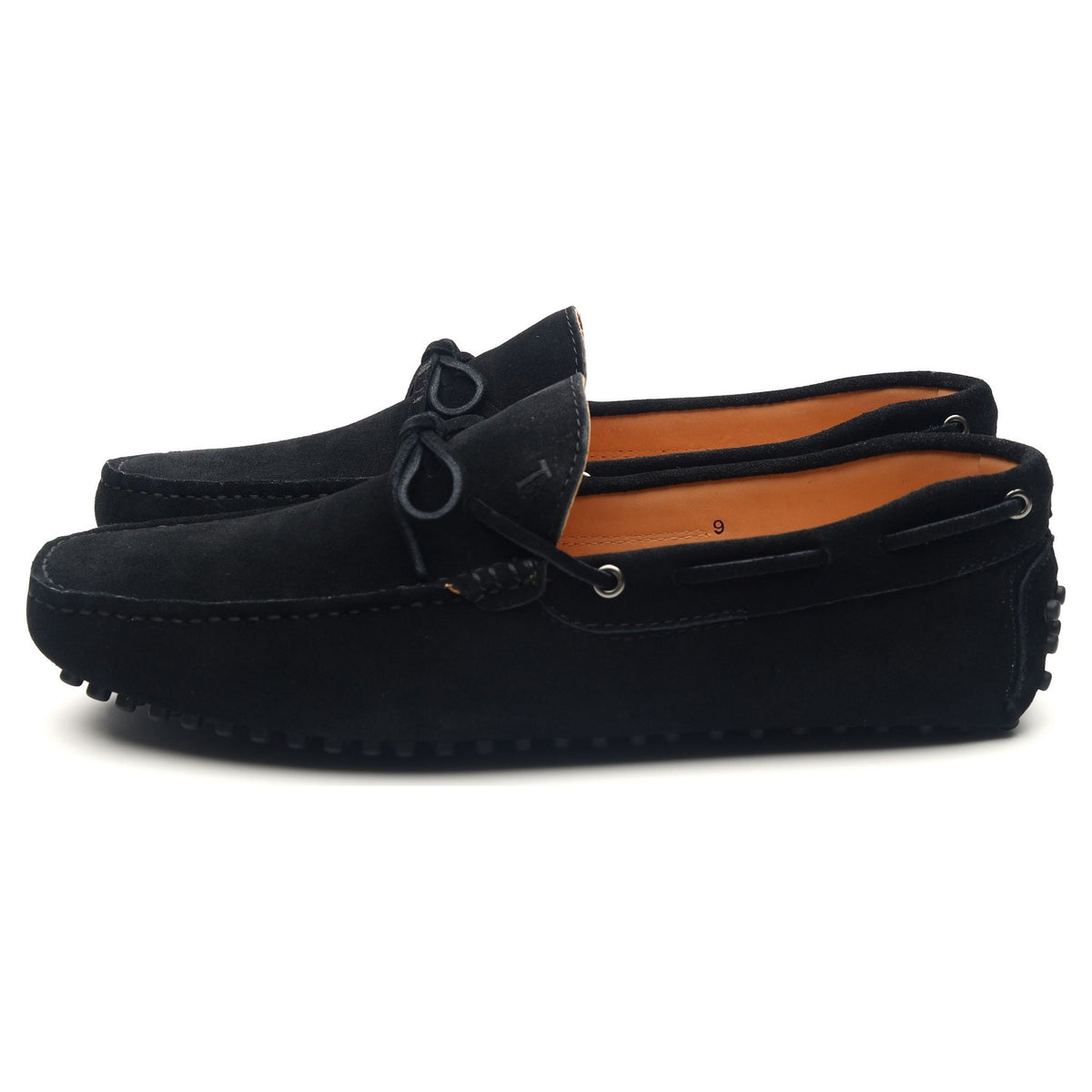 Gommino Black Suede Driving Loafers UK 9