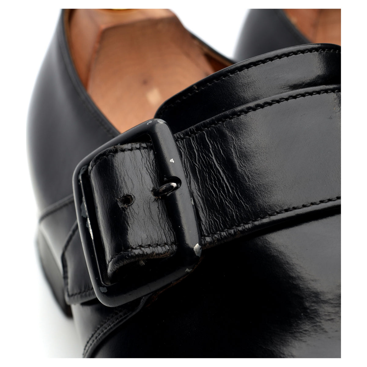 &#39;Canon&#39; Black Leather Monk Strap UK 9.5 F
