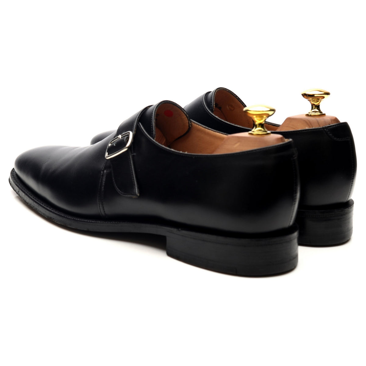 Royal Collection Black Leather Monk Strap UK 8.5 F