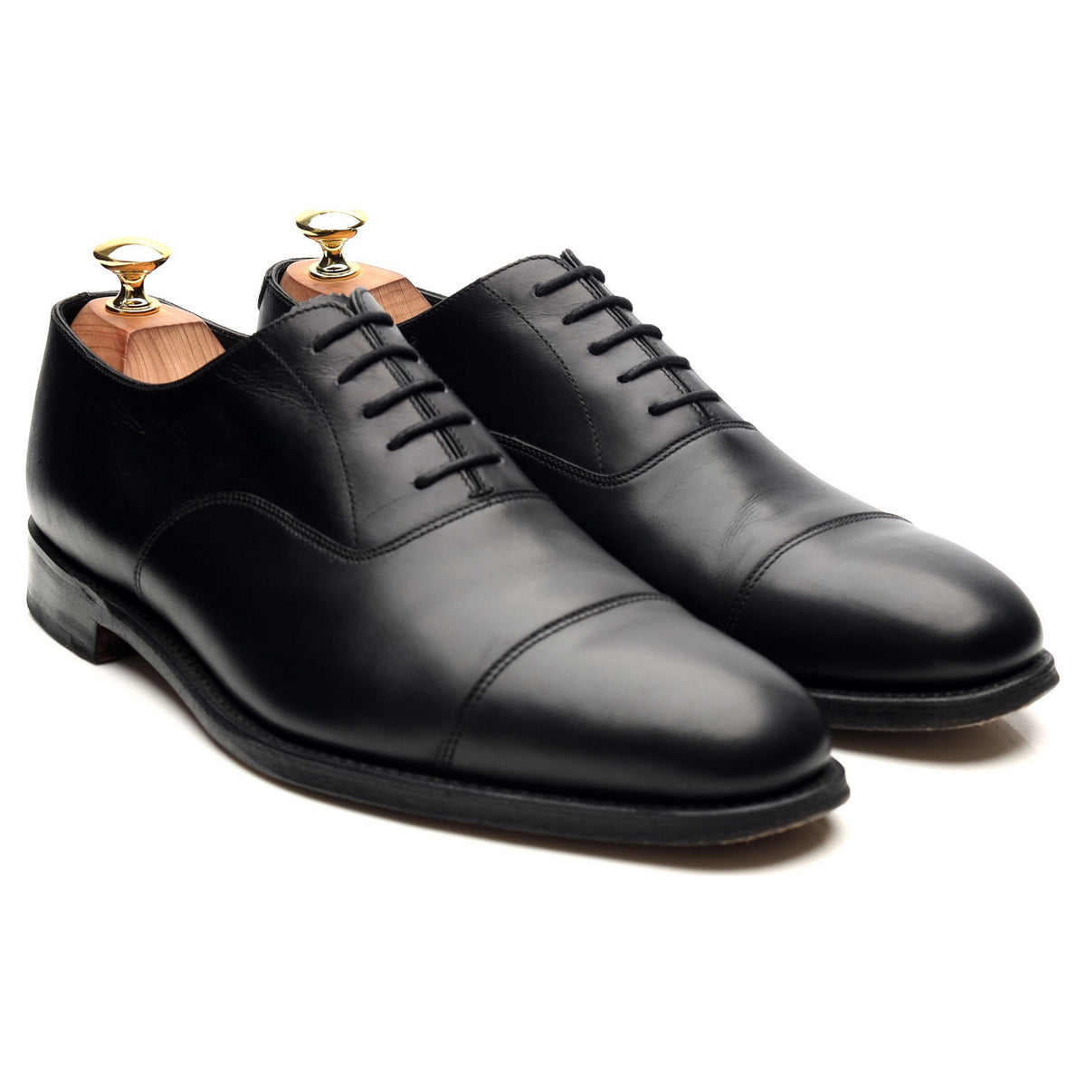 1880 &#39;Aldwych&#39; Black Leather Oxford UK 8.5 F