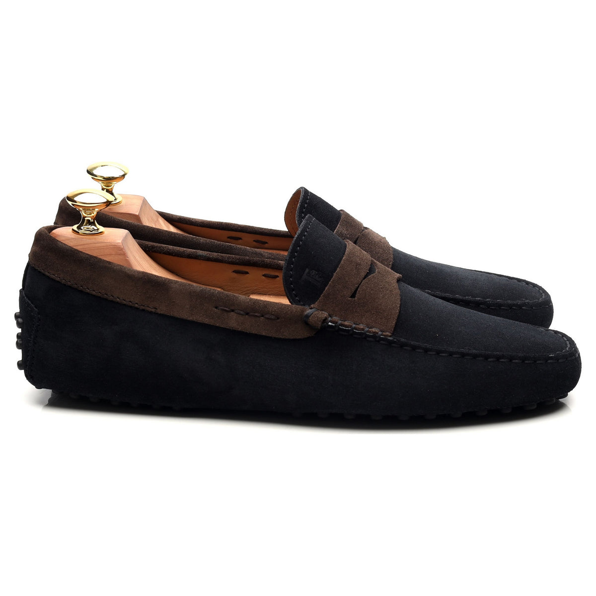 Gommino Navy Blue Suede Driving Loafers UK 8