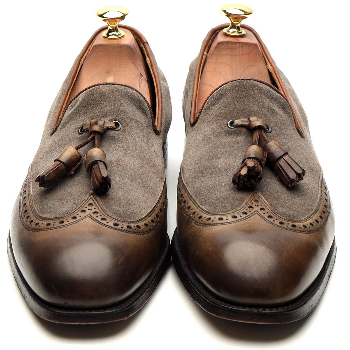 Gieves &amp; Hawkes Brown Leather Tassel Loafers UK 9 F